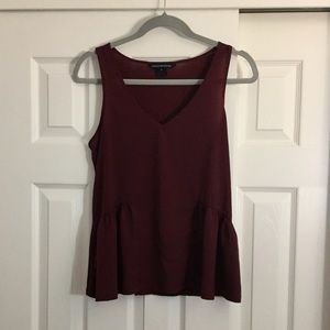 French Connection Flowy Tank- deep red